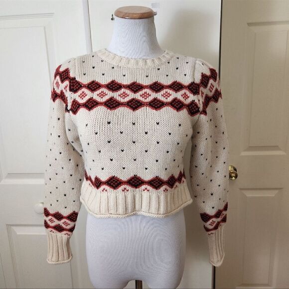 Zara Fair Isle Crop Sweater Small - Picture 1 of 8